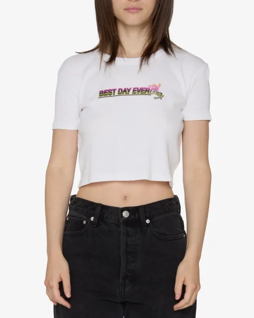 Hot BEST DAY EVER CROPPED RIB T-SHIRT Women T-Shirts