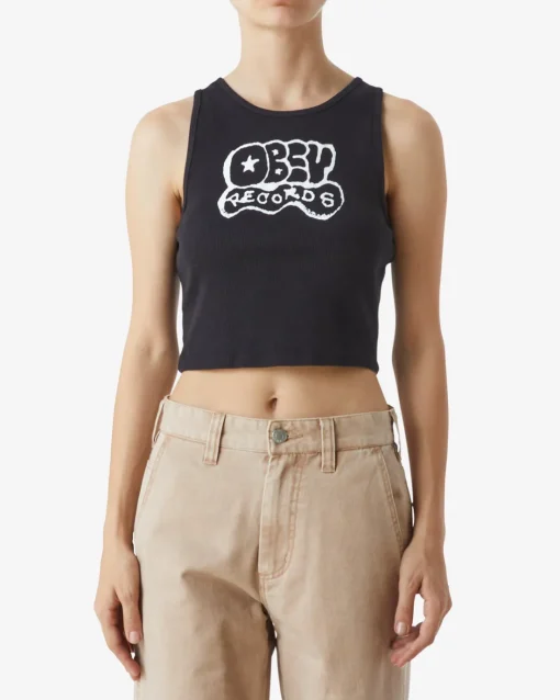 New RECORDS TAG RIB TANK Women T-Shirts